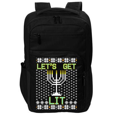 Let's Get Lit Funny Hanukkah Ugly Impact Tech Backpack