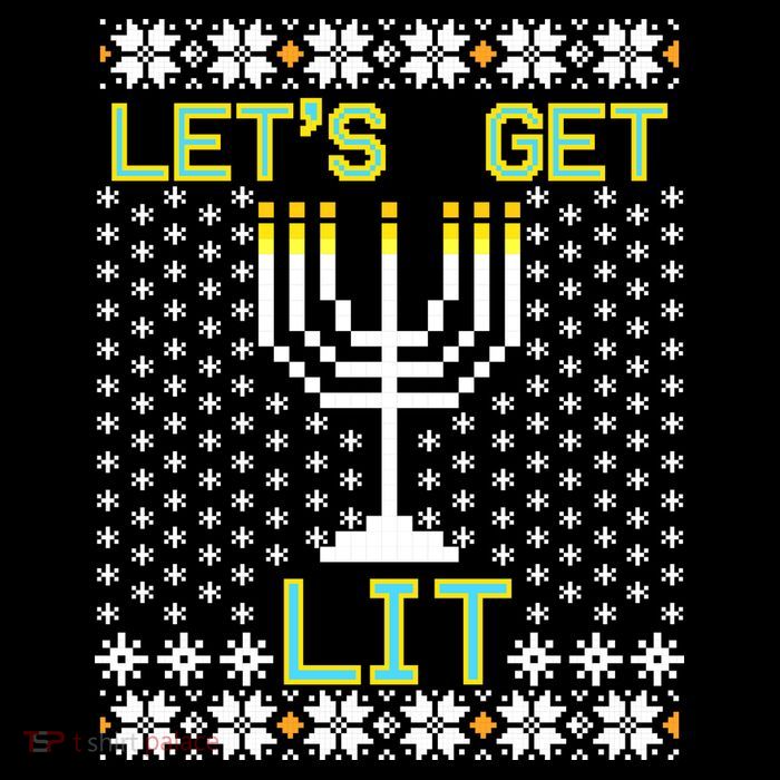 Let's Get Lit Funny Hanukkah Ugly Daily Commute Backpack