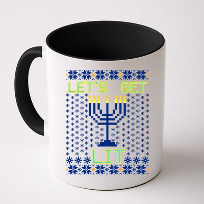 Let's Get Lit Funny Hanukkah Ugly Mug