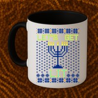 Let's Get Lit Funny Hanukkah Ugly Mug