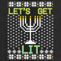 Let's Get Lit Funny Hanukkah Ugly 15oz Campfire Ceramic Mug