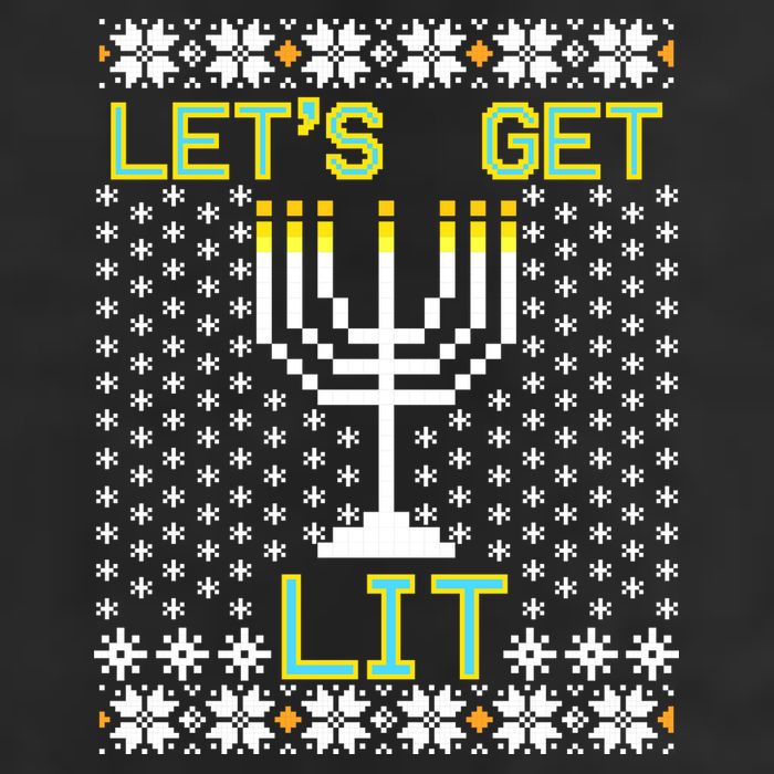 Let's Get Lit Funny Hanukkah Ugly 15oz Campfire Ceramic Mug