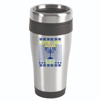 Let's Get Lit Funny Hanukkah Ugly 16oz Travel Tumbler