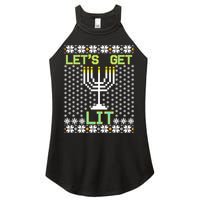 Let's Get Lit Funny Hanukkah Ugly Women's Perfect Tri Rocker Tank