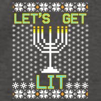 Let's Get Lit Funny Hanukkah Ugly Vector Backpack