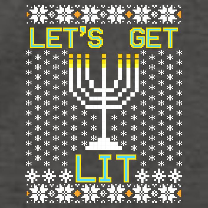 Let's Get Lit Funny Hanukkah Ugly Vector Backpack