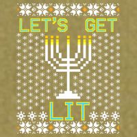 Let's Get Lit Funny Hanukkah Ugly Garment-Dyed Women's Muscle Tee
