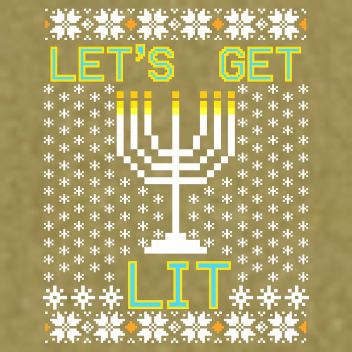Let's Get Lit Funny Hanukkah Ugly Garment-Dyed Women's Muscle Tee