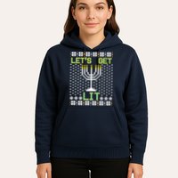 Let's Get Lit Funny Hanukkah Ugly Hoodie