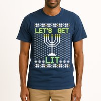 Let's Get Lit Funny Hanukkah Ugly Tall T-Shirt
