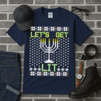 Let's Get Lit Funny Hanukkah Ugly Tall T-Shirt