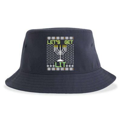 Let's Get Lit Funny Hanukkah Ugly Sustainable Bucket Hat