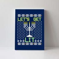 Let's Get Lit Funny Hanukkah Ugly Canvas