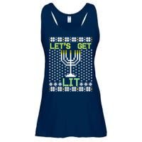 Let's Get Lit Funny Hanukkah Ugly Ladies Essential Flowy Tank