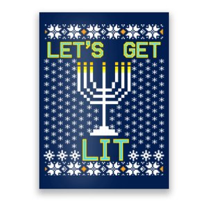 Let's Get Lit Funny Hanukkah Ugly Poster