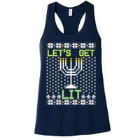 Let's Get Lit Funny Hanukkah Ugly Womens Tank Top