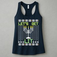 Let's Get Lit Funny Hanukkah Ugly Womens Tank Top