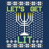 Let's Get Lit Funny Hanukkah Ugly Toddler Sweatshirt