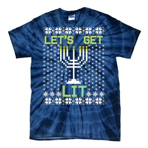 Let's Get Lit Funny Hanukkah Ugly Tie-Dye T-Shirt