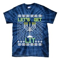 Let's Get Lit Funny Hanukkah Ugly Tie-Dye T-Shirt