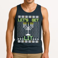 Let's Get Lit Funny Hanukkah Ugly Tank Top