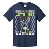 Let's Get Lit Funny Hanukkah Ugly Kids T-Shirt