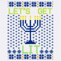 Let's Get Lit Funny Hanukkah Ugly Garment-Dyed Sweatshirt