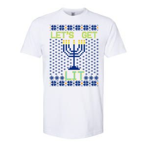 Let's Get Lit Funny Hanukkah Ugly Softstyle CVC T-Shirt