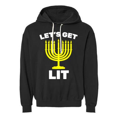 Let's Get Lit Hanukkah Garment-Dyed Fleece Hoodie