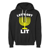 Let's Get Lit Hanukkah Garment-Dyed Fleece Hoodie