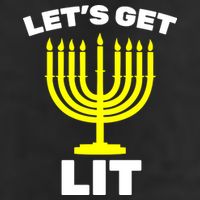 Let's Get Lit Hanukkah Garment-Dyed Fleece Hoodie