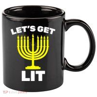 Let's Get Lit Hanukkah 11oz C Handle Ceramic Mug