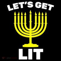 Let's Get Lit Hanukkah Flat Bill Trucker Hat