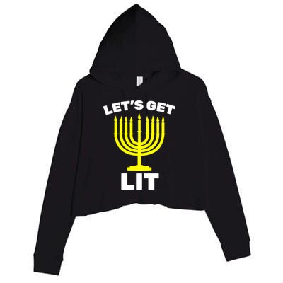 Let's Get Lit Hanukkah Crop Fleece Hoodie