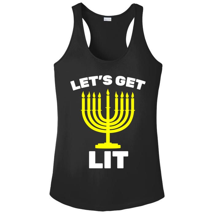 Let's Get Lit Hanukkah Ladies PosiCharge Competitor Racerback Tank