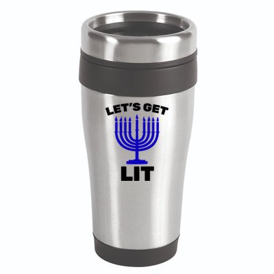 Let's Get Lit Hanukkah 16oz Travel Tumbler