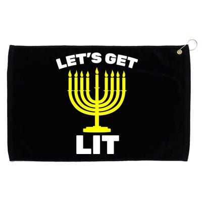 Let's Get Lit Hanukkah Grommeted Golf Towel
