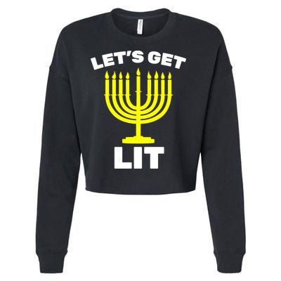 Let's Get Lit Hanukkah Cropped Pullover Crew