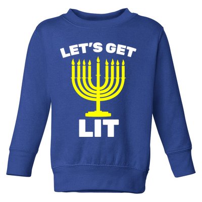 Let's Get Lit Hanukkah Toddler Sweatshirt