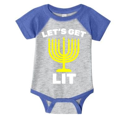 Let's Get Lit Hanukkah Infant Baby Jersey Bodysuit