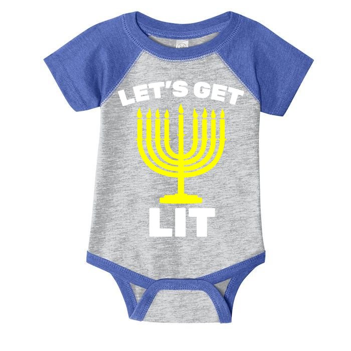Let's Get Lit Hanukkah Infant Baby Jersey Bodysuit