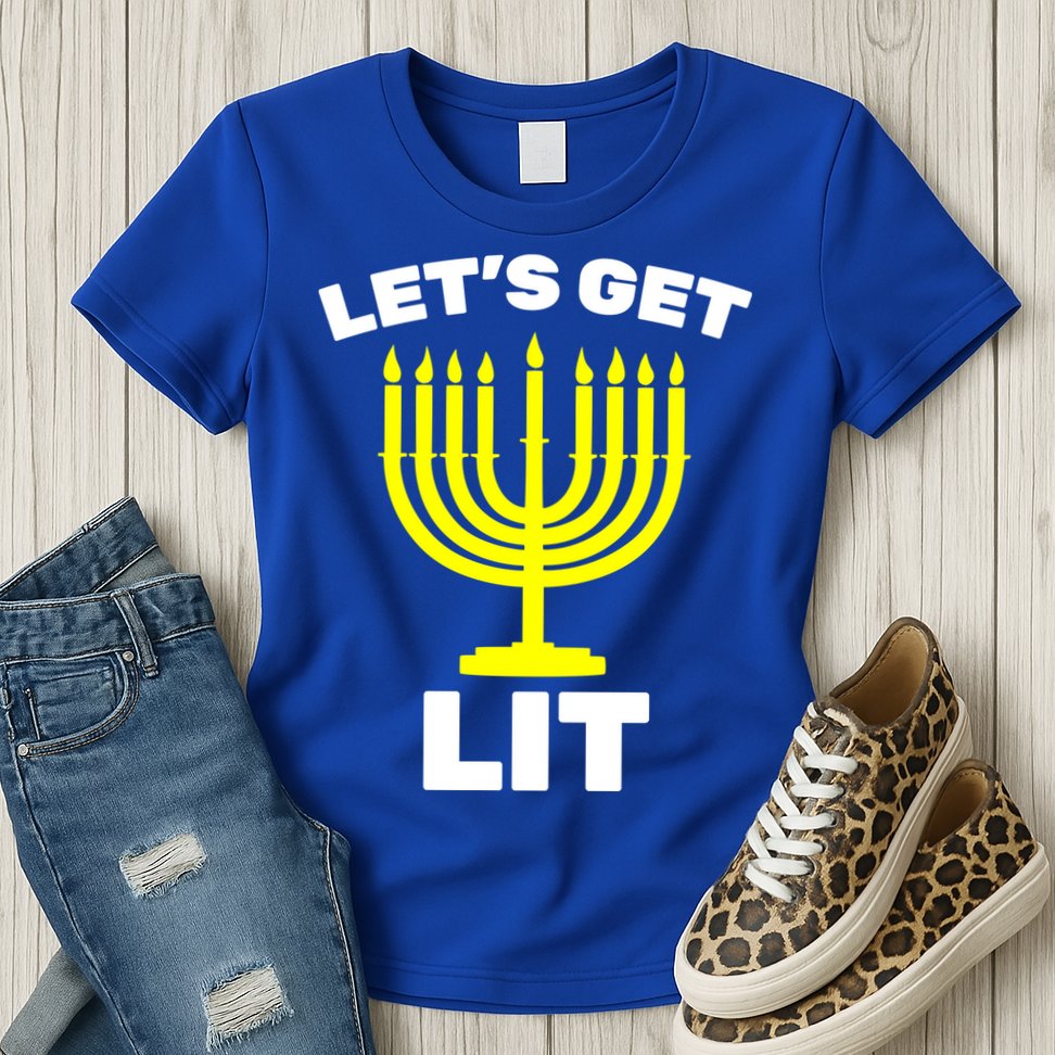 Let's Get Lit Hanukkah Womens T-Shirt