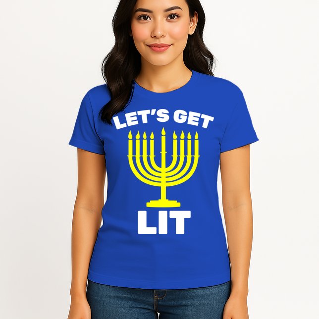 Let's Get Lit Hanukkah Womens T-Shirt