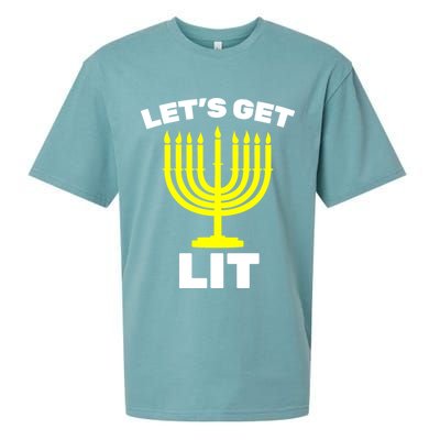 Let's Get Lit Hanukkah Sueded Cloud Jersey T-Shirt