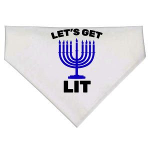 Let's Get Lit Hanukkah USA-Made Doggie Bandana