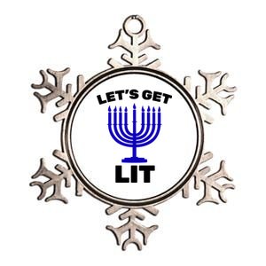 Let's Get Lit Hanukkah Metallic Star Ornament