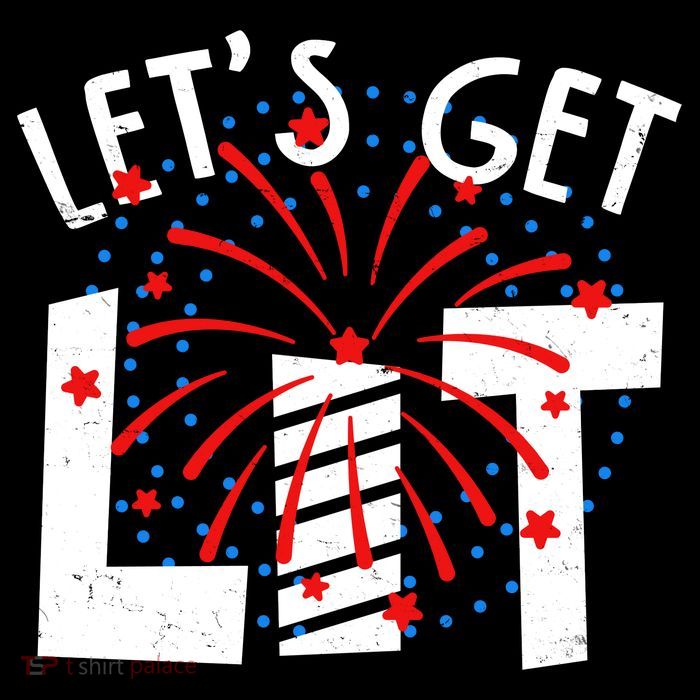 Let's Get Lit Memorial Day 4th of July Fireworks Hoodie