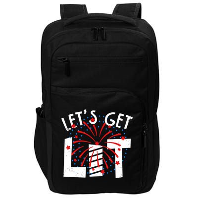Let's Get Lit Memorial Day 4th of July Fireworks Impact Tech Backpack