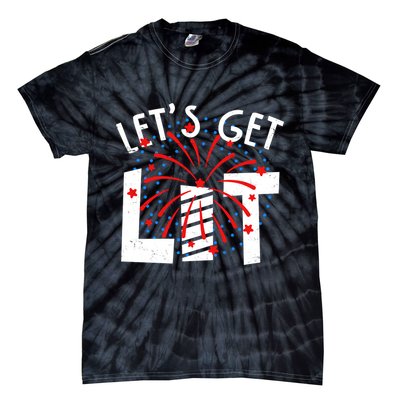 Let's Get Lit Memorial Day 4th of July Fireworks Tie-Dye T-Shirt