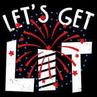 Let's Get Lit Memorial Day 4th of July Fireworks Wool Snapback Cap